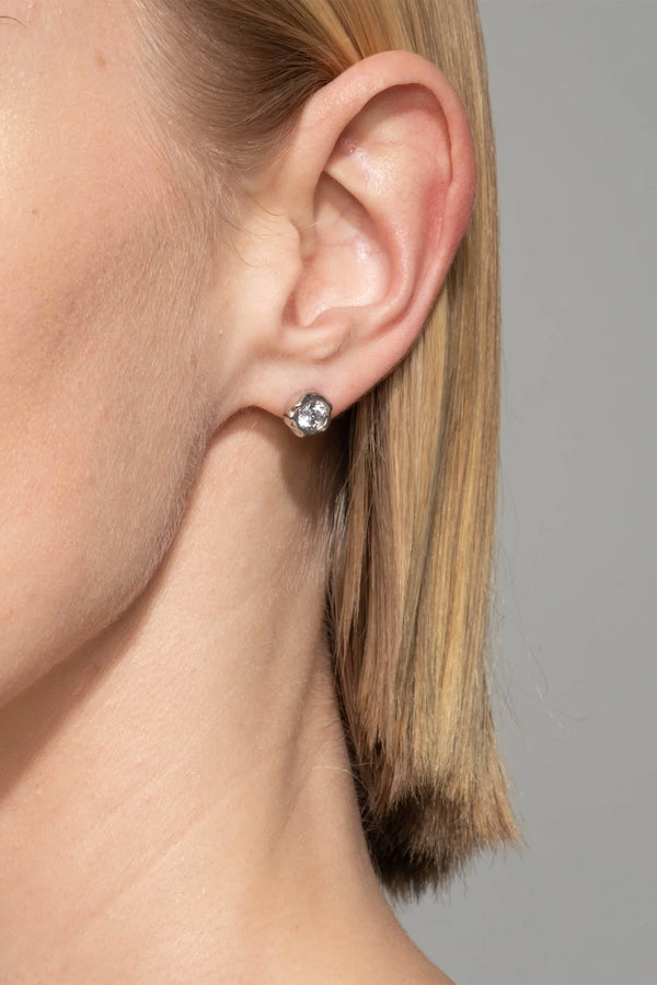 Alexis Bittar Asterales Molten Bezel Silver Stud Earring
