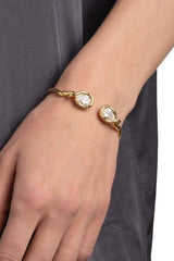 Alexis Bittar Asterales Crystal Capped Hinge Cuff Bracelet in Gold Vancouver. Shop Online or in Store.