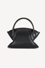 Balmain Smooth Leather Small Pulse Day Hourglass Bag in Black