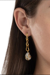 Alexis Bittar Solanales Crystal Linked Pebble Earring in Gold Vancouver. Shop Online or in Store.