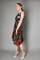 Fuzzi Pleated Floral Polka-Dot Stretch Tulle Dress- Ashia Mode- Vancouver, BC