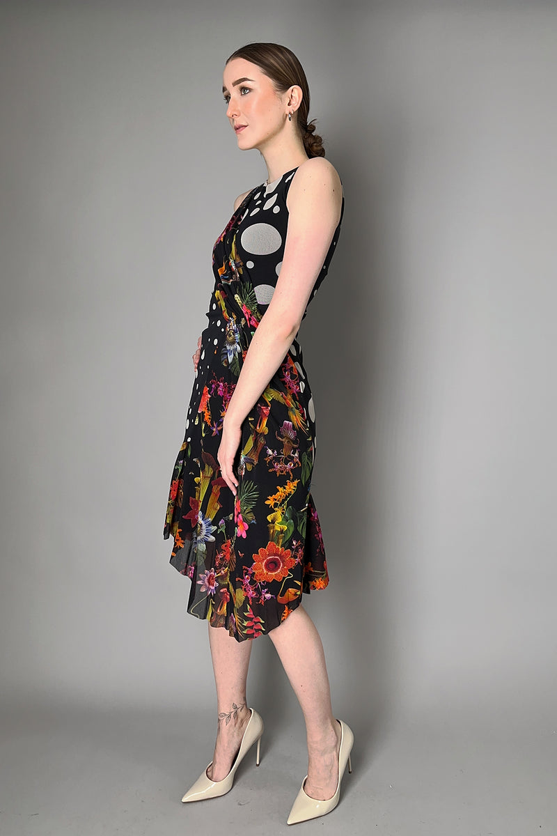 Fuzzi Pleated Floral Polka-Dot Stretch Tulle Dress Vancouver. Shop Online or in Store.