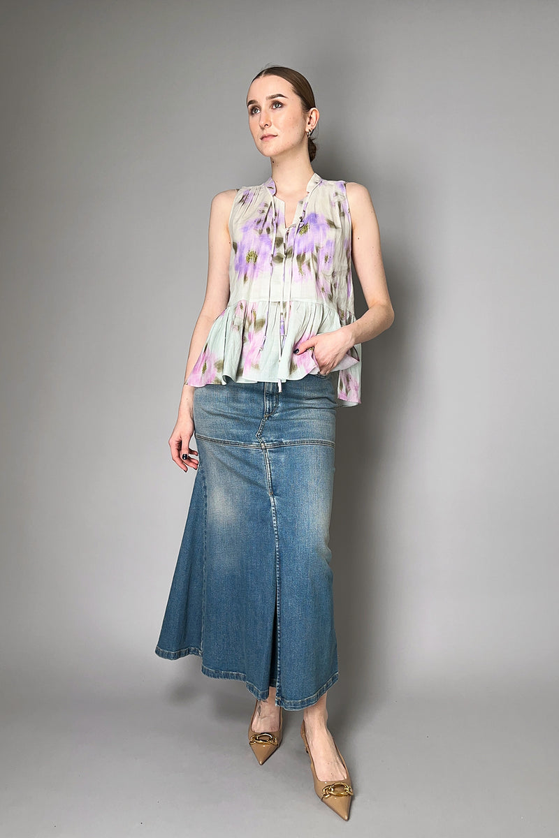 Dorothee Schumacher Rami Ruffle Top with Floral Print