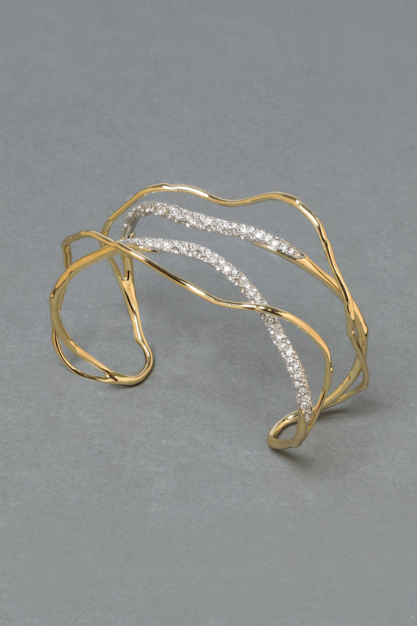 Alexis Bittar Solanales Gold and Crystal Cuff Bracelet