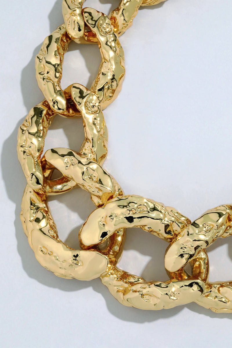 Alexis Bittar Maxi Brut Gold Curb Link Necklace