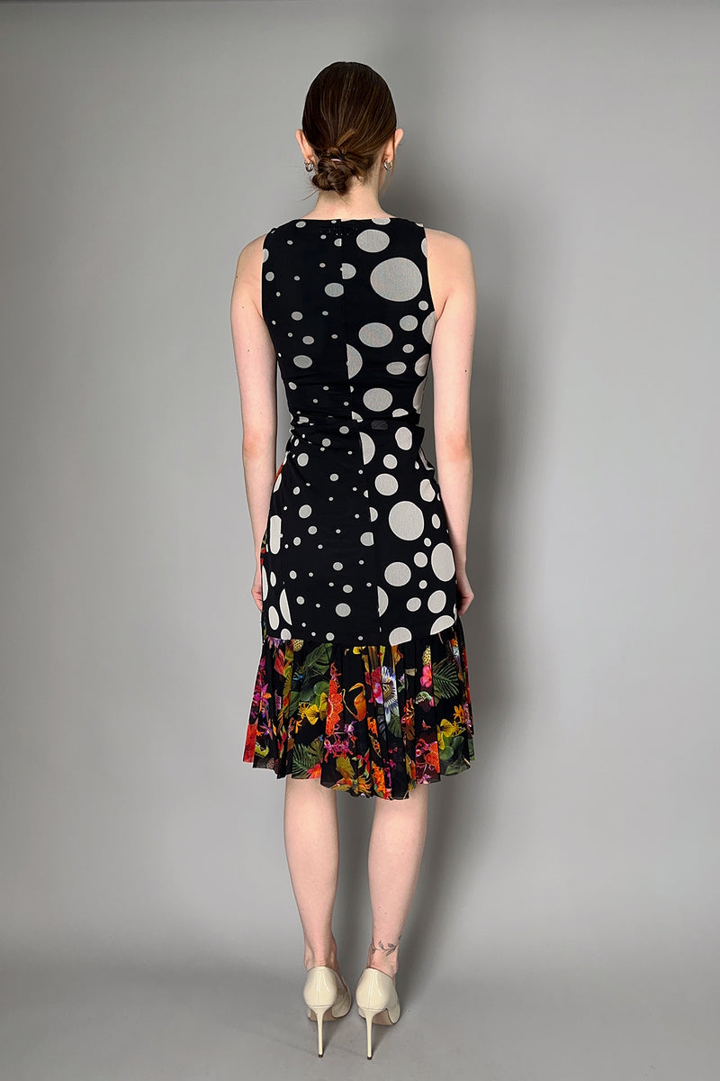 Fuzzi Pleated Floral Polka-Dot Stretch Tulle Dress Vancouver. Shop Online or in Store.