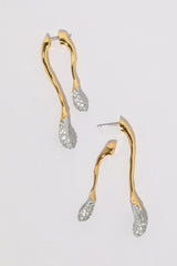 Alexis Bittar Solanales Crystal Front with Double Drop Earring in Gold