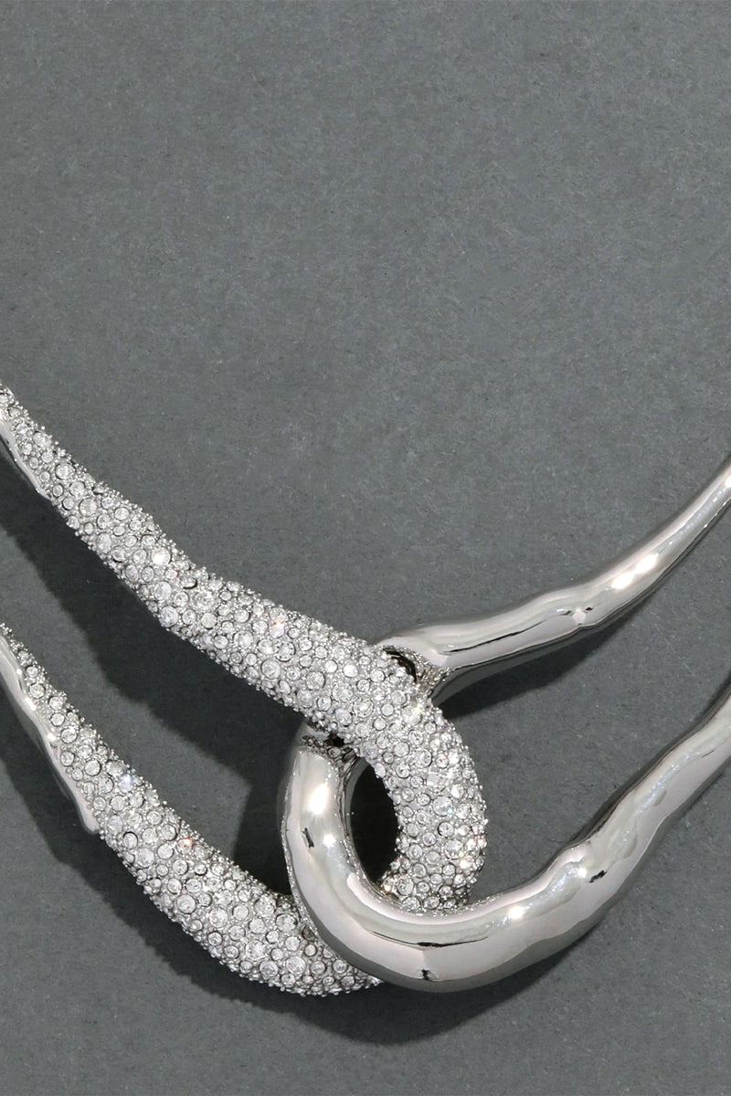 Alexis Bittar Solanales Silver Crystal Interlock Necklace