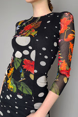Fuzzi Long Floral Polka-Dot Tulle Dress Vancouver. Shop Online or in Store.