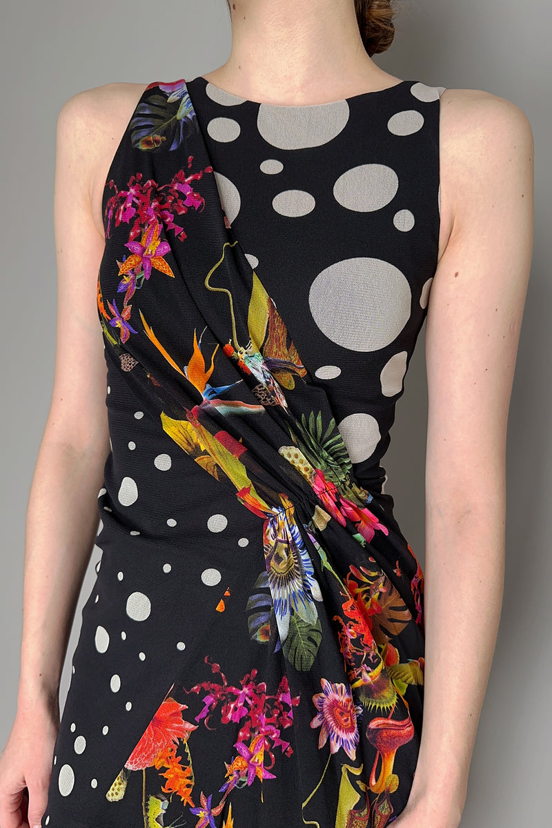 Fuzzi Pleated Floral Polka-Dot Stretch Tulle Dress Vancouver. Shop Online or in Store.