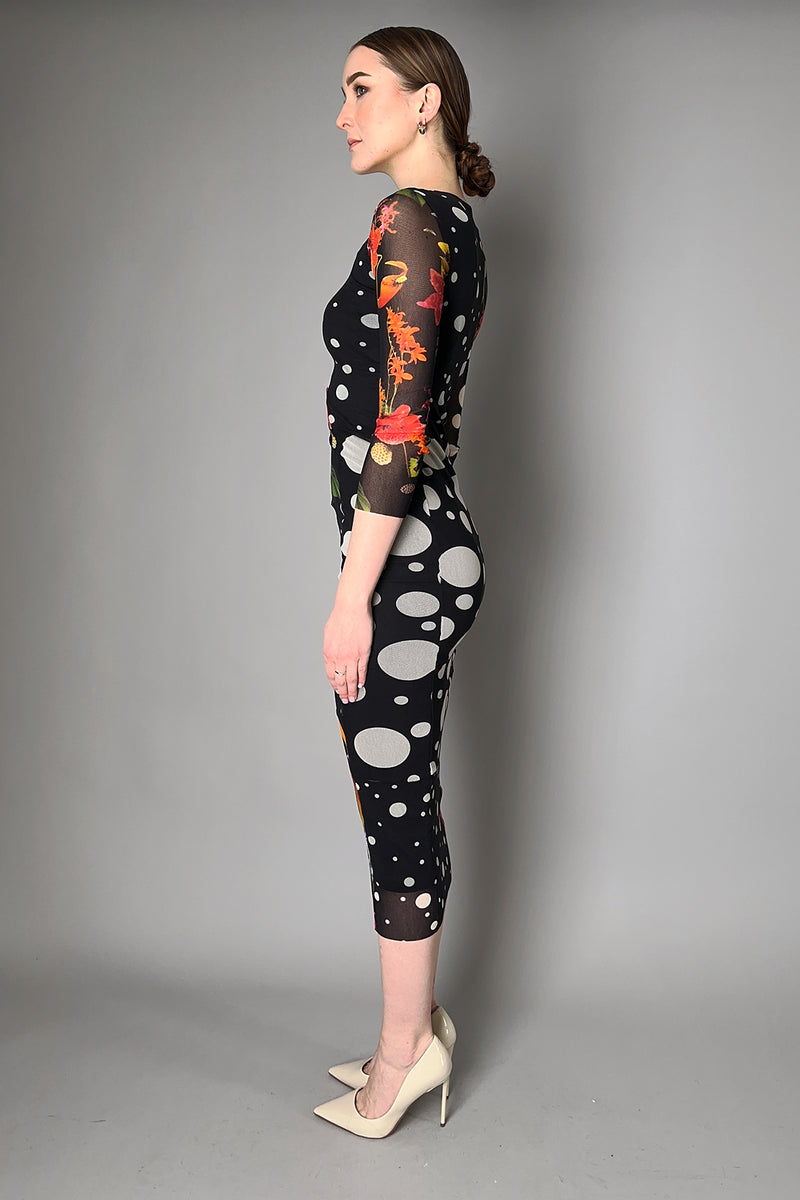 Fuzzi Long Floral Polka-Dot Tulle Dress Vancouver. Shop Online or in Store.