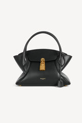 Balmain Smooth Leather Small Pulse Day Hourglass Bag in Black