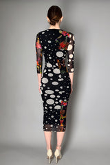 Fuzzi Long Floral Polka-Dot Tulle Dress- Ashia Mode- Vancouver, BC