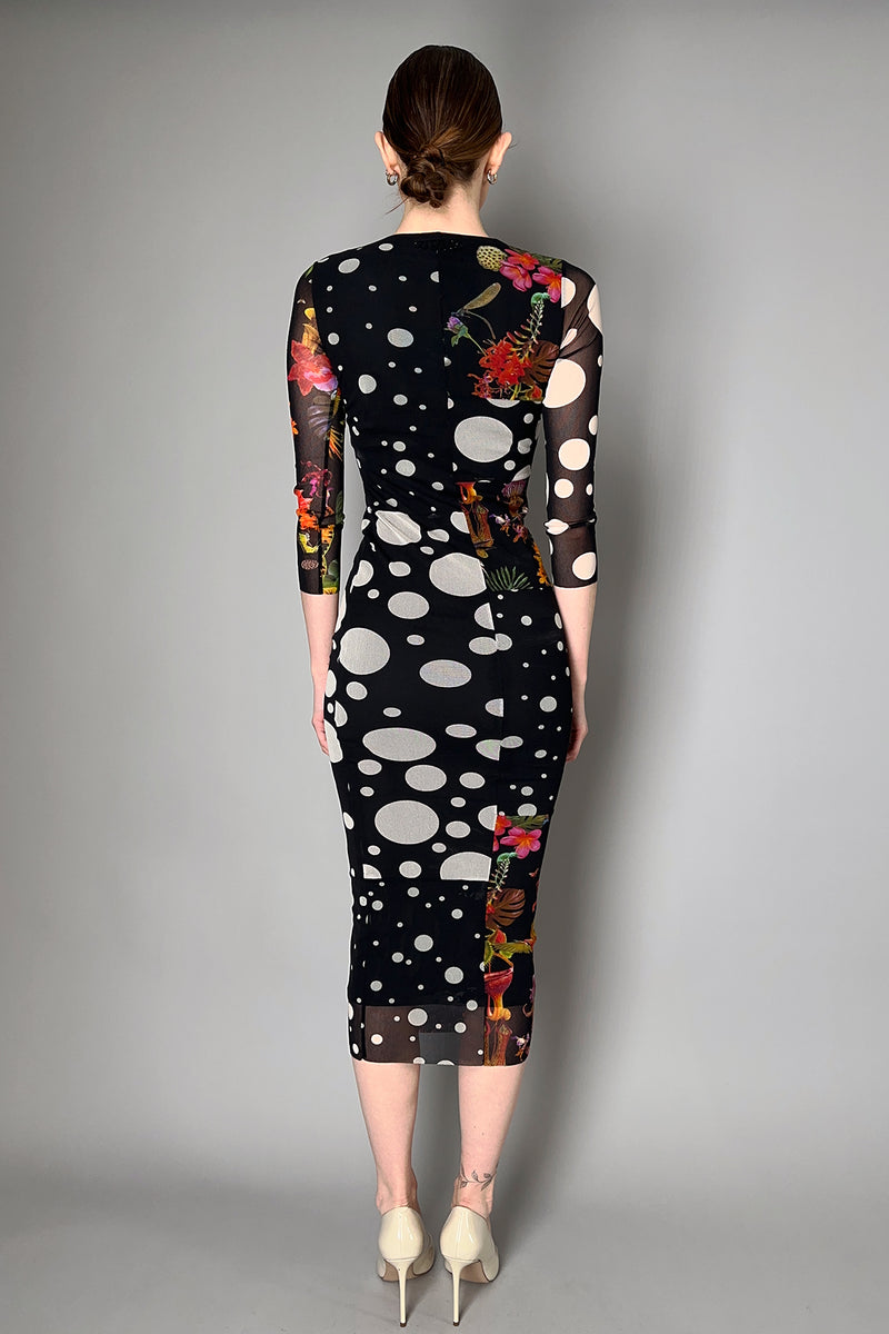 Fuzzi Long Floral Polka-Dot Tulle Dress Vancouver. Shop Online or in Store.