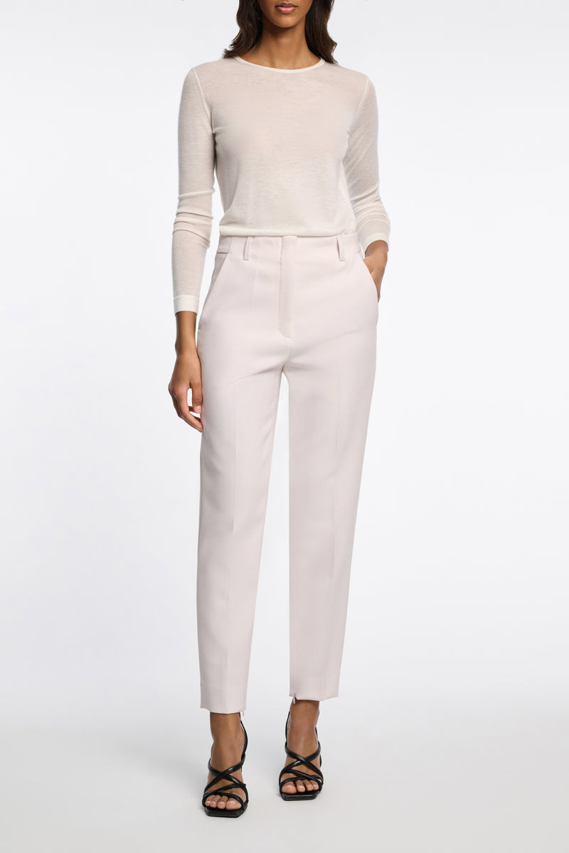 Dorothee Schumacher CPH Cashmere Knit Round Neck Pullover in Off-White