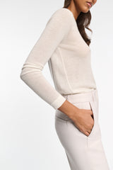 Dorothee Schumacher CPH Cashmere Knit Round Neck Pullover in Off-White
