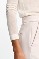 Dorothee Schumacher CPH Cashmere Knit Round Neck Pullover in Off-White