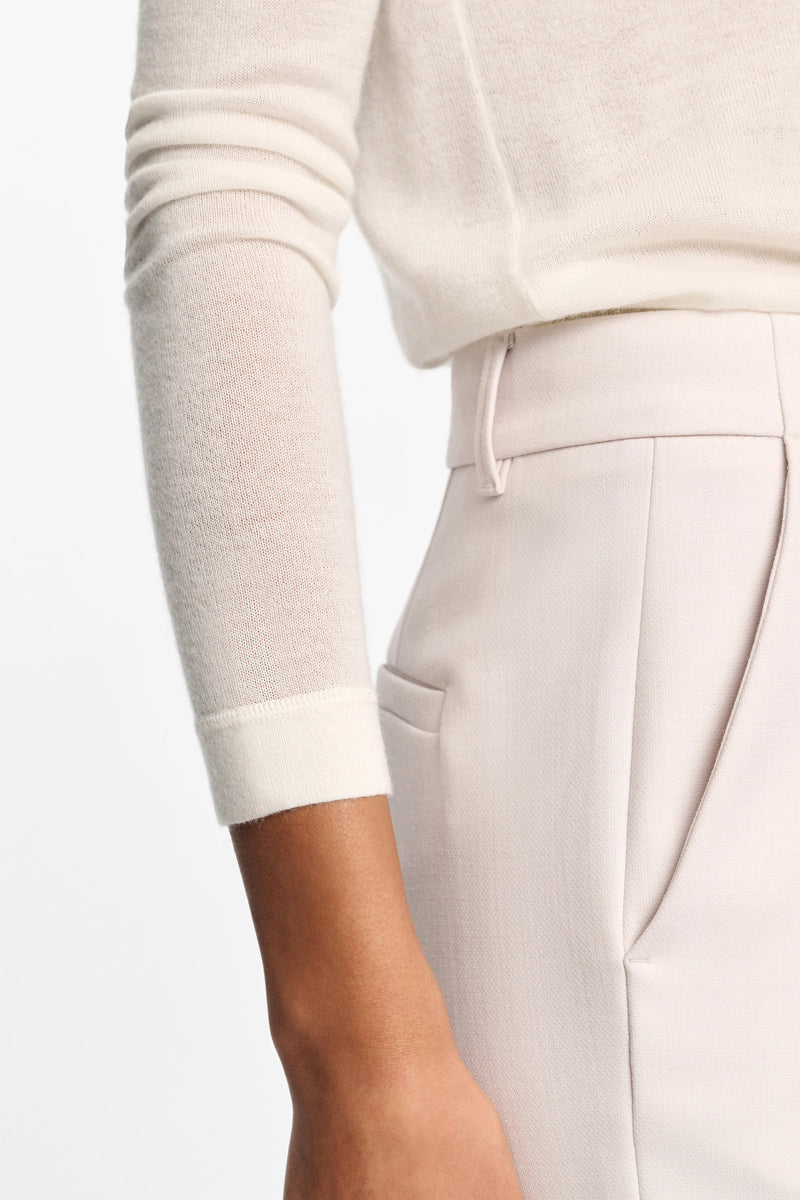 Dorothee Schumacher CPH Cashmere Knit Round Neck Pullover in Off-White