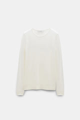 Dorothee Schumacher CPH Cashmere Knit Round Neck Pullover in Off-White