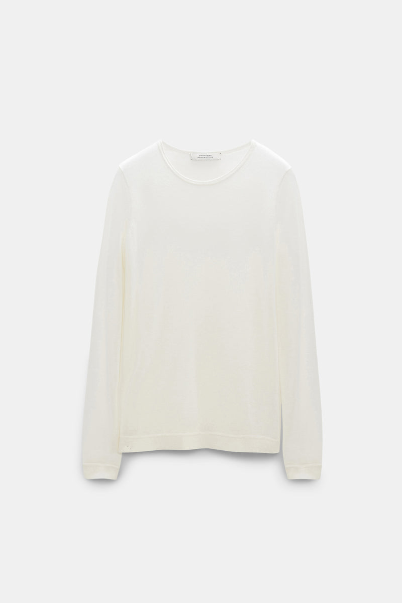 Dorothee Schumacher CPH Cashmere Knit Round Neck Pullover in Off-White