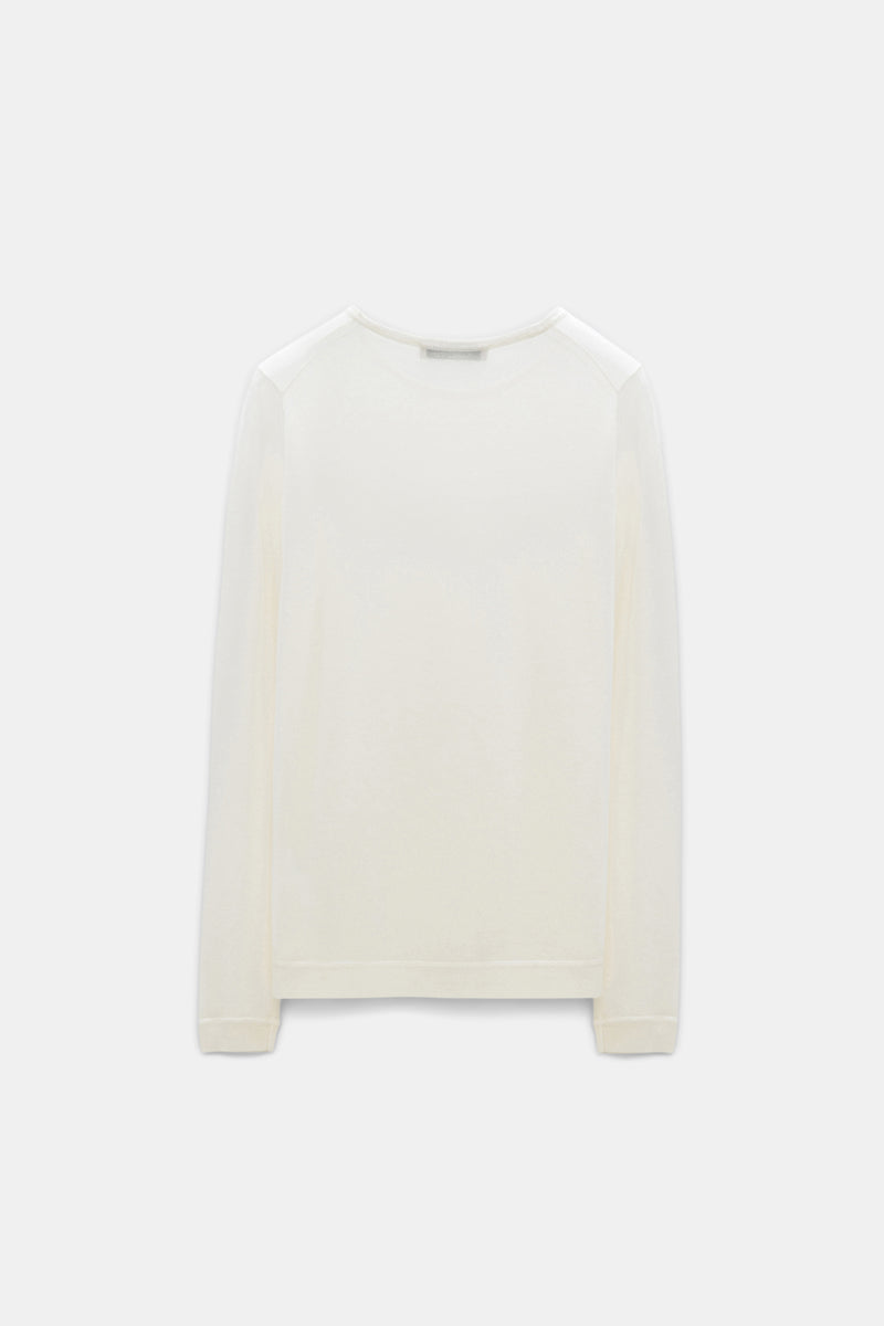 Dorothee Schumacher CPH Cashmere Knit Round Neck Pullover in Off-White