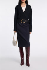Dorothee Schumacher CPH Punto Milano Pencil Skirt in Navy Vancouver. Shop Online or in Store.