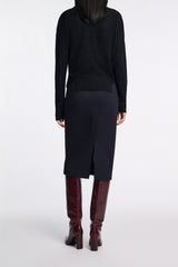 Dorothee Schumacher CPH Punto Milano Pencil Skirt in Navy Vancouver. Shop Online or in Store.