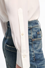 Dorothee Schumacher Relaxed Silk Blouse in Camellia White