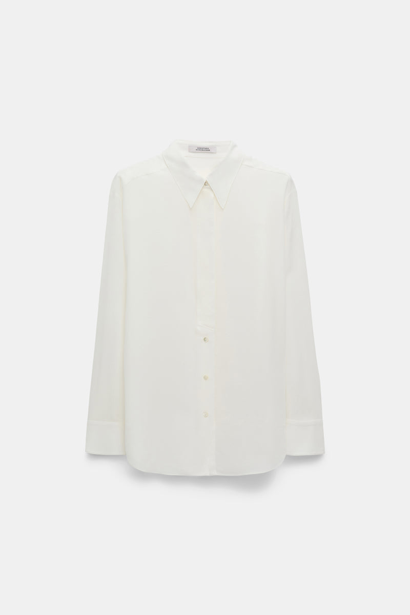 Dorothee Schumacher Relaxed Silk Blouse in Camellia White