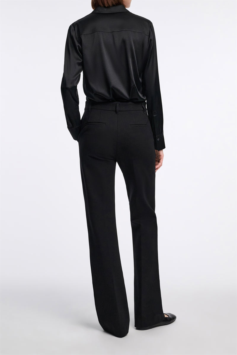 Dorothee Schumacher Stretch Silk Satin Blouse in Black