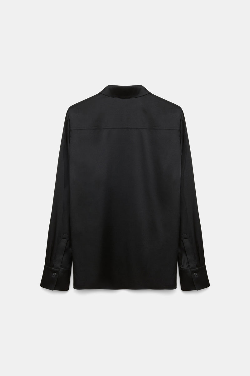 Dorothee Schumacher Stretch Silk Satin Blouse in Black