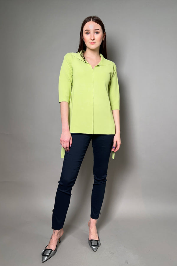 Annette Gortz Collared Knit Shirt in Apple Green - Ashia Mode - Vancouver