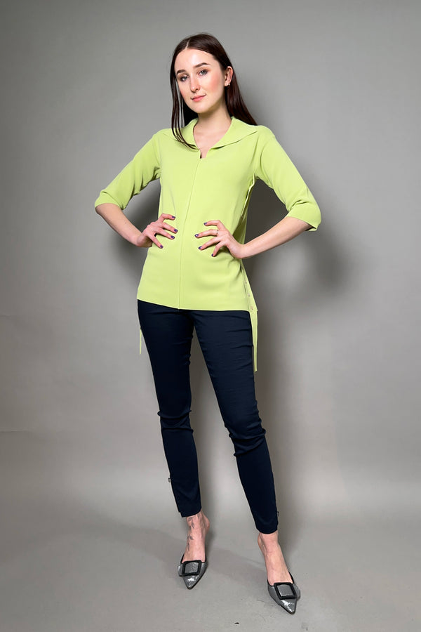 Annette Gortz Collared Knit Shirt in Apple Green - Ashia Mode - Vancouver