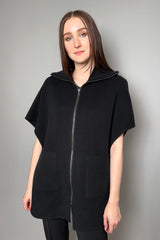 Peserico Oversized Cape Jacket in Black - Ashia Mode - Vancouver