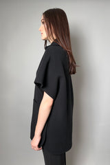Peserico Oversized Cape Jacket in Black - Ashia Mode - Vancouver