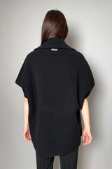 Peserico Oversized Cape Jacket in Black - Ashia Mode - Vancouver
