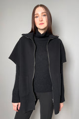 Peserico Oversized Cape Jacket in Black - Ashia Mode - Vancouver