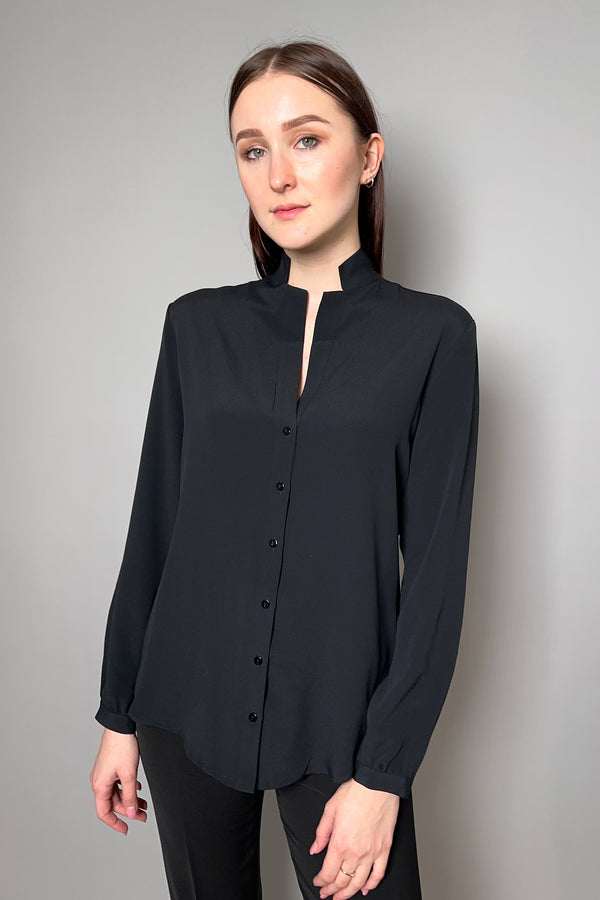 Antonelli Calvados Silk Crepe Shirt in Black - Ashia Mode - Vancouver