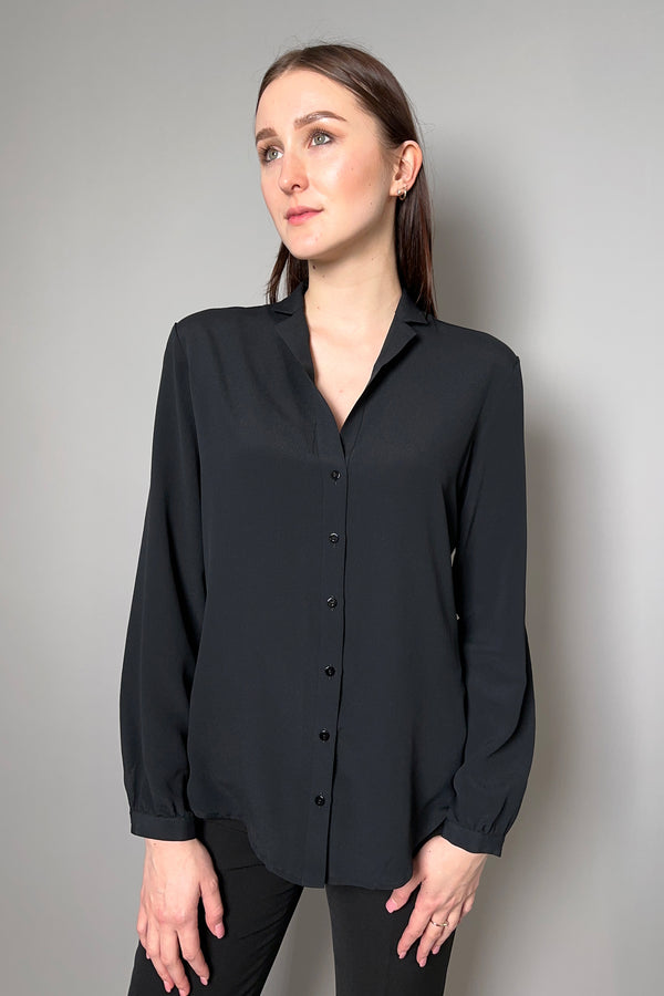 Antonelli Calvados Silk Crepe Shirt in Black - Ashia Mode - Vancouver