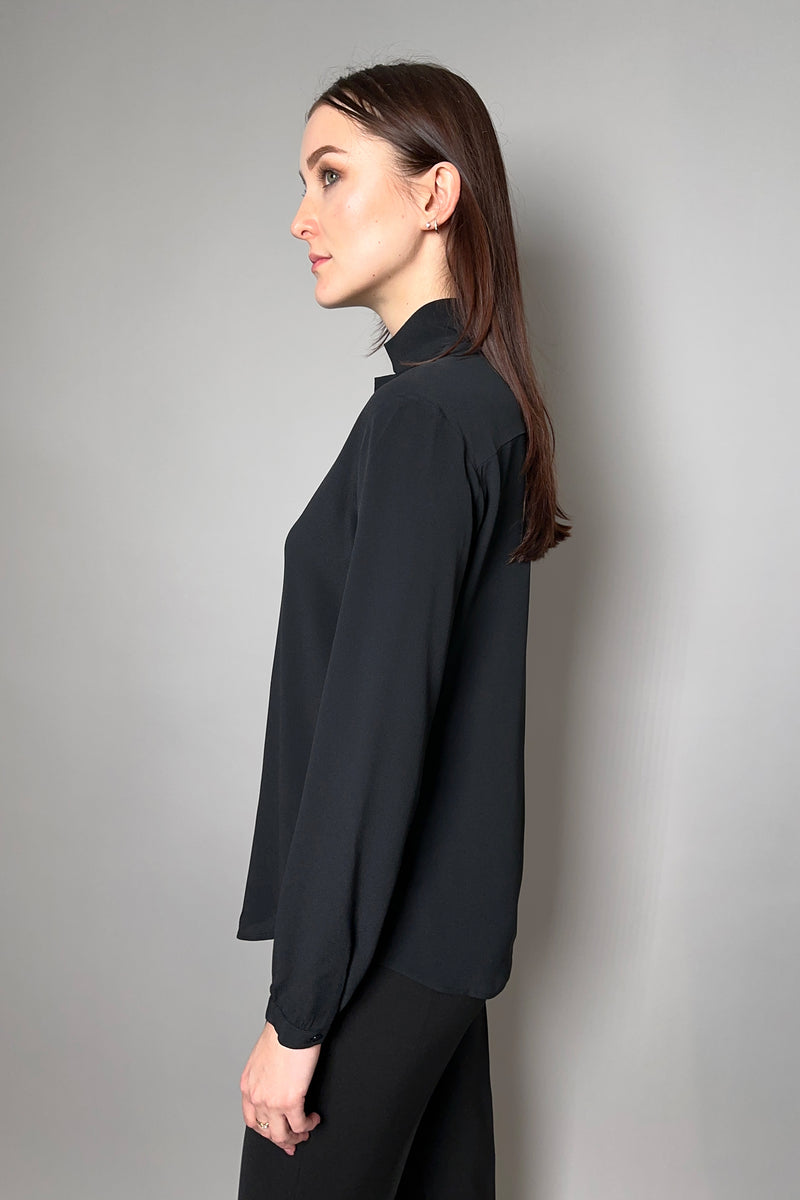 Antonelli Calvados Silk Crepe Shirt in Black - Ashia Mode - Vancouver