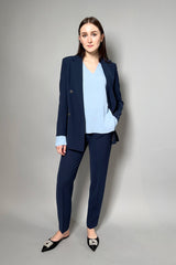 Antonelli Aversa Silk Crepe Long Sleeve Top in Sky Blue Vancouver. Shop Online or in Store.