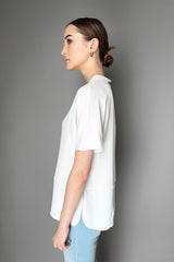 Antonelli Bertolucci Silk Crepe Shirt in White