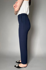 Antonelli Sidro Crepe Pull on Pants in Navy - Ashia Mode - Vancouver