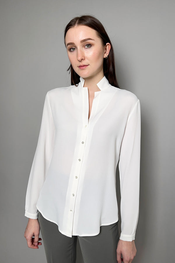 Antonelli Calvados Silk Crepe Shirt in Off White - Ashia Mode - Vancouver
