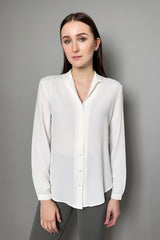 Antonelli Calvados Silk Crepe Shirt in Off White - Ashia Mode - Vancouver