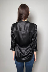 L'Agence Satin Silk Blouse in Black - Ashia Mode - Vancouver