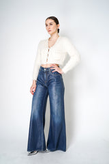 Alberta Ferretti Brushed Mohair Cropped Cardigan in White Vancouver. Shop Online or in Store.
