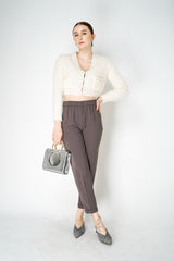 Alberta Ferretti Brushed Mohair Cropped Cardigan in White Vancouver. Shop Online or in Store.