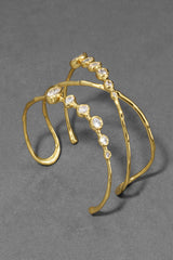 Alexis Bittar Asterales Gold Crystal Orbiting Cuff Bracelet in Gold