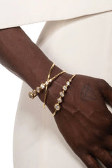 Alexis Bittar Asterales Gold Crystal Orbiting Cuff Bracelet in Gold